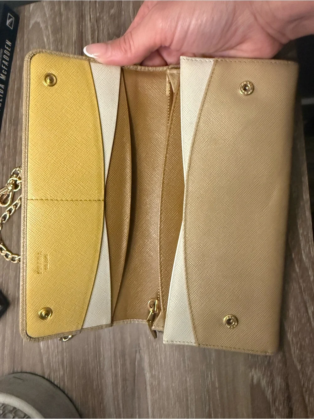 Prada Beige Saffiano Leather Wallet